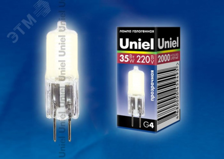 Лампа галогенная JC-220/35/G4 CL Картонная коробка