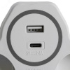 Разветвитель сетевой со шторками 2-местный USB+Type C на 2.4 А с/з 250 В 16 A белый/серый