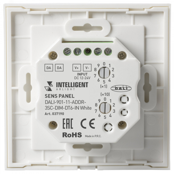 Панель сенсорная DALI-901-11-ADDR-3SC-DIM-DT6-IN White BUS IARL, IP20 пластик, 3 года