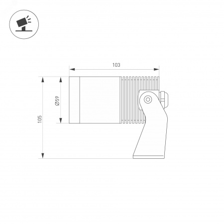 Светильник KT-WATER-R59-15W RGBW (SL, 40 deg, 12V) (IP68 Металл, 3 года)
