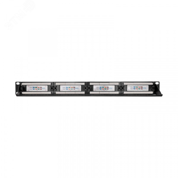 Патч-панель с кабельным органайзером 19дюймов 1U 24 порта UTP RJ-45 CAT 5e