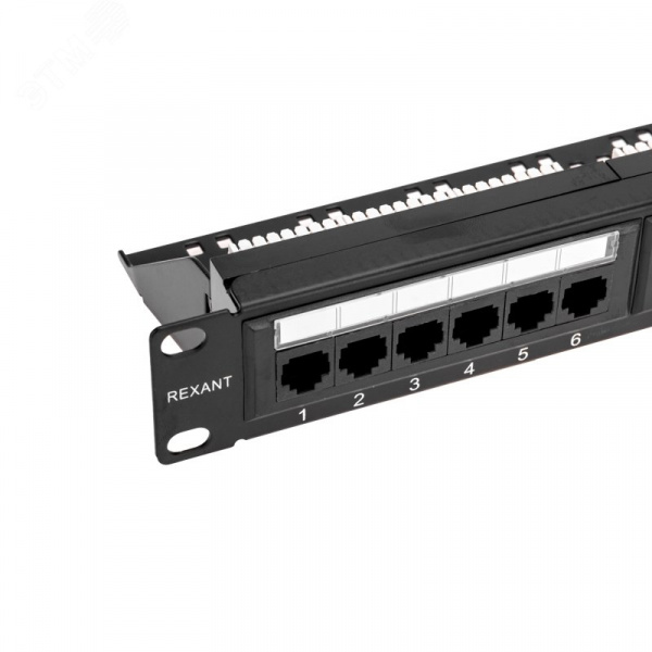 Патч-панель с кабельным органайзером 19дюймов 1U 24 порта UTP RJ-45 CAT 5e