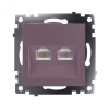 Розетка компьютерная 2-местная RJ-45 (механизм) серия Катрин шоколад STEKKER