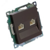 Розетка компьютерная 2-местная RJ-45 (механизм) серия Катрин шоколад STEKKER