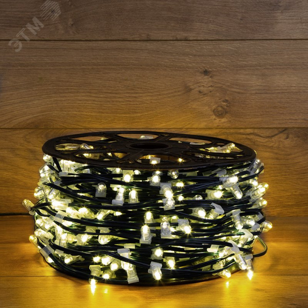 Гирлянда LED Clip Light 12V шаг 150 мм, диодов тёплый белый, Flashing белый