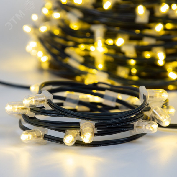 Гирлянда LED Clip Light 12V шаг 150 мм, диодов тёплый белый, Flashing белый