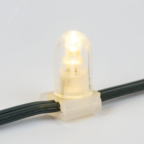 Гирлянда LED Clip Light 12V шаг 150 мм, диодов тёплый белый, Flashing белый