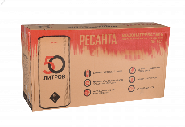 Водонагреватель накопительный ВН-50А Ресанта