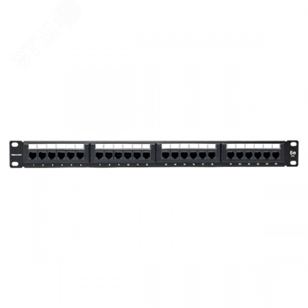 Патч-панель TERACOM 19'' Cat.5E 1U неэкранированная UTP 24 порта RJ-45 110 IDC