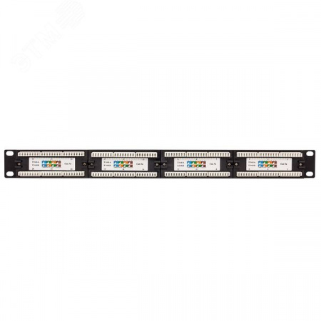 Патч-панель TERACOM 19'' Cat.5E 1U неэкранированная UTP 24 порта RJ-45 110 IDC