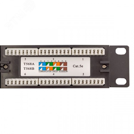 Патч-панель TERACOM 19'' Cat.5E 1U неэкранированная UTP 24 порта RJ-45 110 IDC