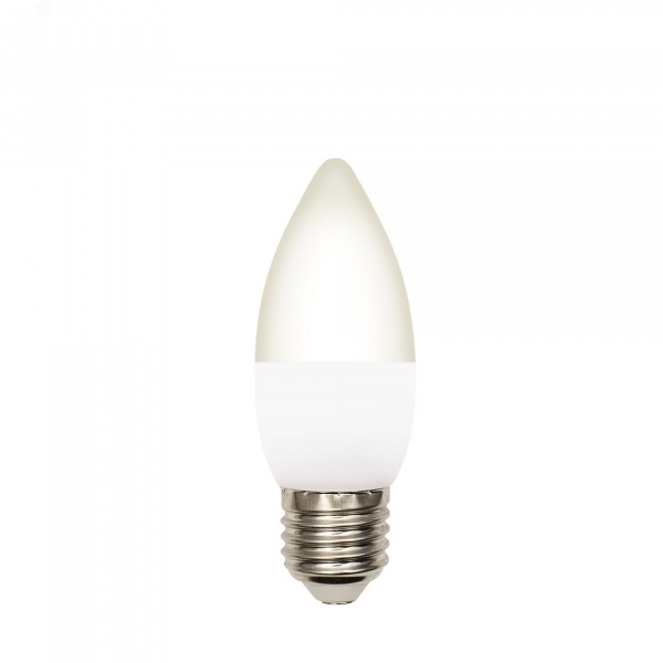 Лампа светодиодная LED-C37-5W/4000K/E27/FR/SLS Форма свеча матовая Белый свет (4000K) ТМ Volpe