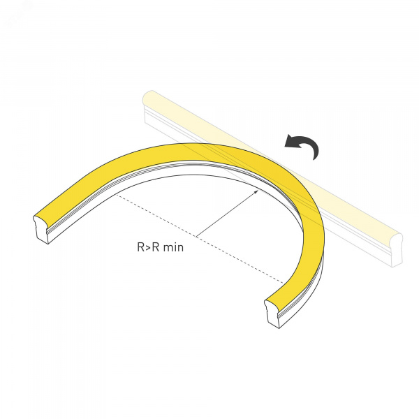 Лента светодиодная герметичная MOONLIGHT-SIDE-X336-12x24mm 230V Warm2400 (11 W/m, IP65, 50m, wire x1) (ARL, Грибовидная форма, 336 LED/m)