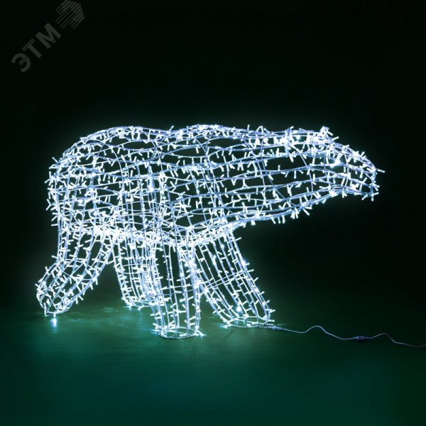Фигура объемная полярный Медведь 210х110 см, 1500 LED, IP65, свечение белый