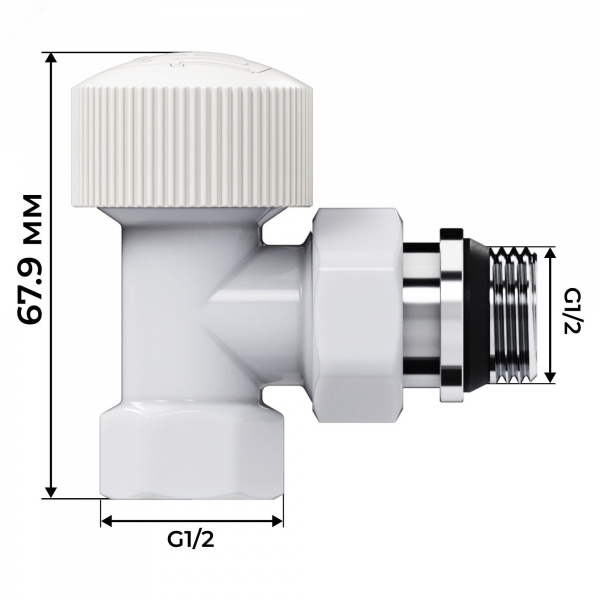 "Набор термостатический угловой Royal Thermo Design 1/2""М30х1,5 (Белый)"