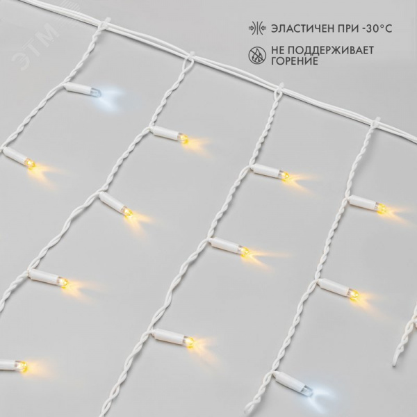 Гирлянда Айсикл 4,8х0,6 м, с эффектом мерцания, белый ПВХ, 176 LED, теплый белый, 230 В