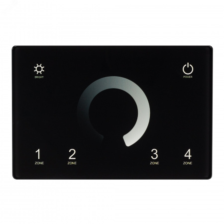 Панель Sens SMART-P79-DIM Black 230V, 4 зоны, 2.4G ARL, IP20 пластик, 5 лет