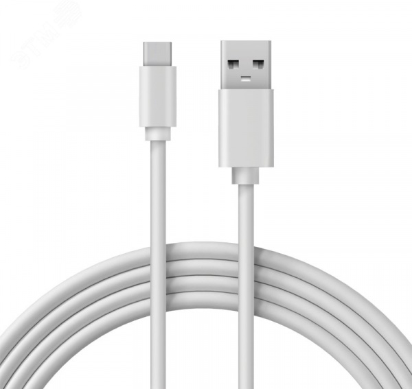 Кабель USB-Type-C, 2A, PVC, white, 1m, 18-1895,