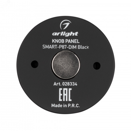 Панель Knob SMART-P87-DIM Black 3V, 1 зона, 2.4G ARL, IP20 пластик, 5 лет