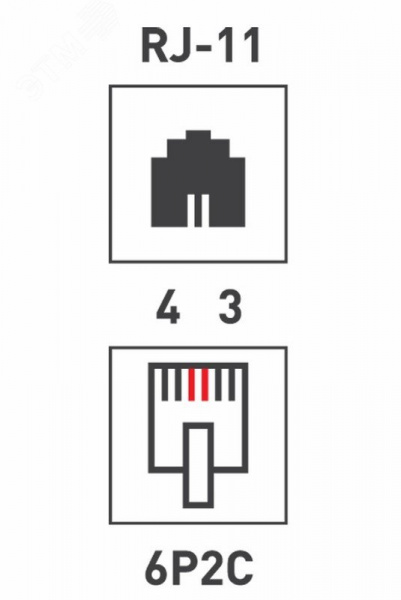 Розетка телефонная внешняя, 1 порт UTP, RJ-11 (6P2C), CAT3