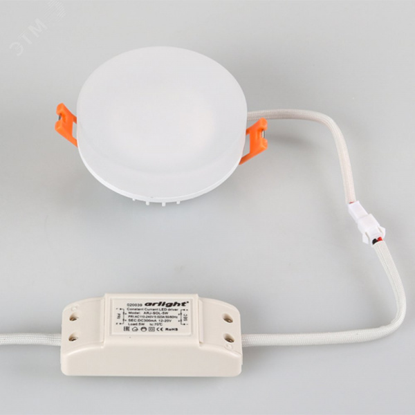 Светильник LTD-80R-Opal-Roll 5W Day White (ARL, IP40 Пластик, 3 года)