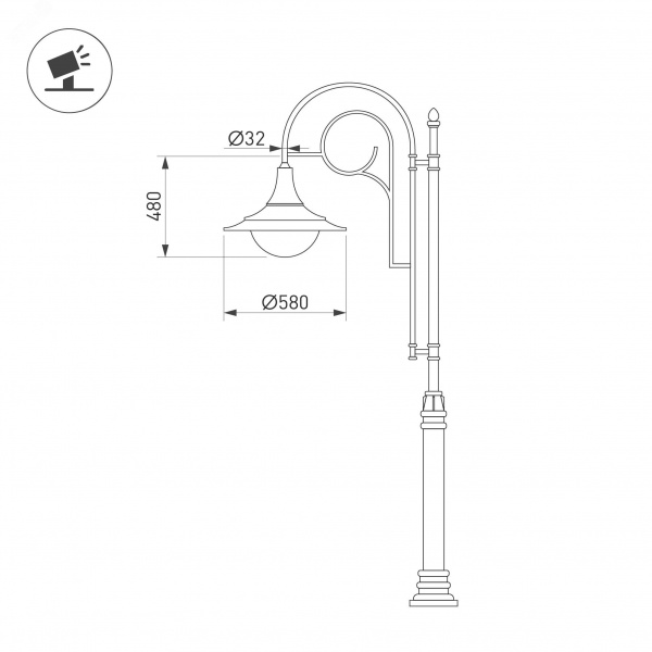Светильник светодиодный OXOR-AMPIL-LUZ-580х480-50W Day4000 (BK, 120 deg, 230 В) IP65 OPAL (ARL, IP65 Металл, 3 года)