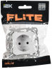 FLITE Розетка с заземлением без защитных шторок безвинтовое крепление 16А РС11-1-ФлБ белый IEK