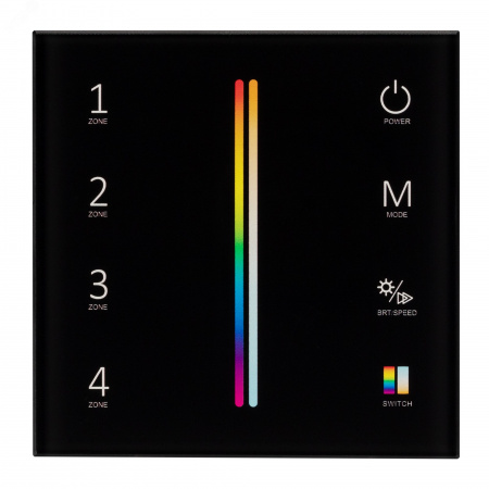 Панель Sens SMART-P55-MULTI Black 3V, 4 зоны, 2.4G ARL, IP20 пластик, 5 лет