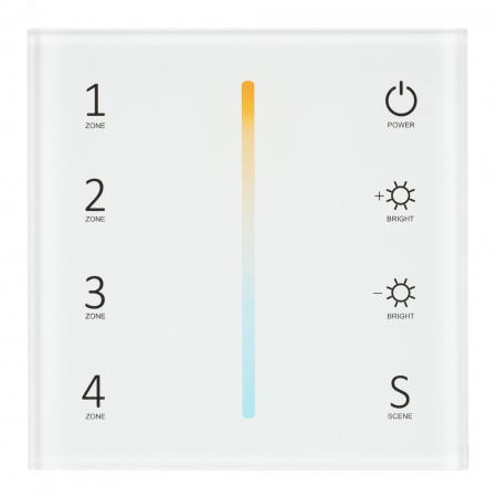 Панель Sens SMART-P38-MIX White 230V, 4 зоны, 2.4G ARL, IP20 пластик, 5 лет