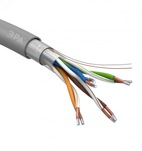 Кабель витая пара F/UTP 4x2x24AWG Cat5e CU PVC 305м ЭРА SIMPLE FL-4-PVC