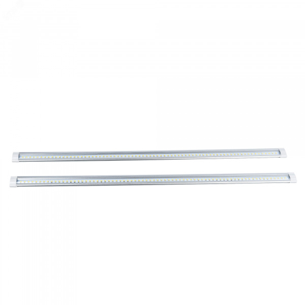Светильники светодиодные для мебели UЛм-F45-2x6W/4500K IP20 SILVER набор из 2-х шт Механический выключатель 600х25х8мм 2х500Лм