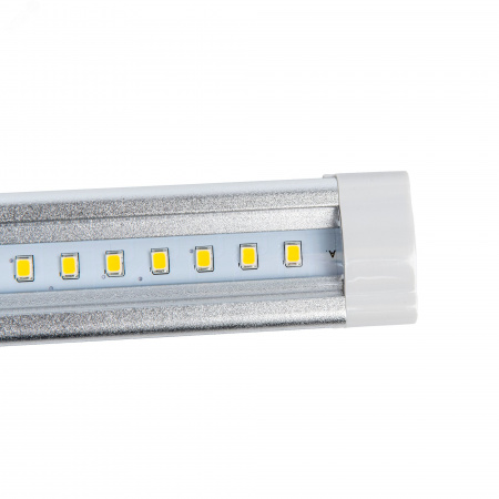 Светильники светодиодные для мебели UЛм-F45-2x6W/4500K IP20 SILVER набор из 2-х шт Механический выключатель 600х25х8мм 2х500Лм