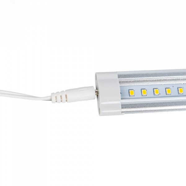Светильники светодиодные для мебели UЛм-F45-2x6W/4500K IP20 SILVER набор из 2-х шт Механический выключатель 600х25х8мм 2х500Лм