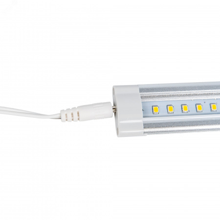 Светильники светодиодные для мебели UЛм-F45-2x6W/4500K IP20 SILVER набор из 2-х шт Механический выключатель 600х25х8мм 2х500Лм