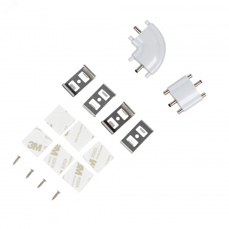 Светильники светодиодные для мебели UЛм-F45-2x6W/4500K IP20 SILVER набор из 2-х шт Механический выключатель 600х25х8мм 2х500Лм