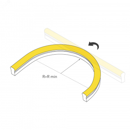 Лента светодиодная герметичная MOONLIGHT-SIDE-X336-12x24mm 230V White6500 (11 W/m, IP65, 50m, wire x1) (ARL, Грибовидная форма, 336 LED/m)