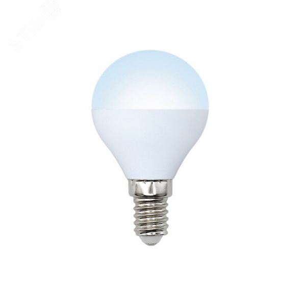 Лампа светодиодная LED-G45-7W/NW/E14/FR/NR . Форма шар, матовая, Norma, белый свет (4000K), картон, ТМ Volpe