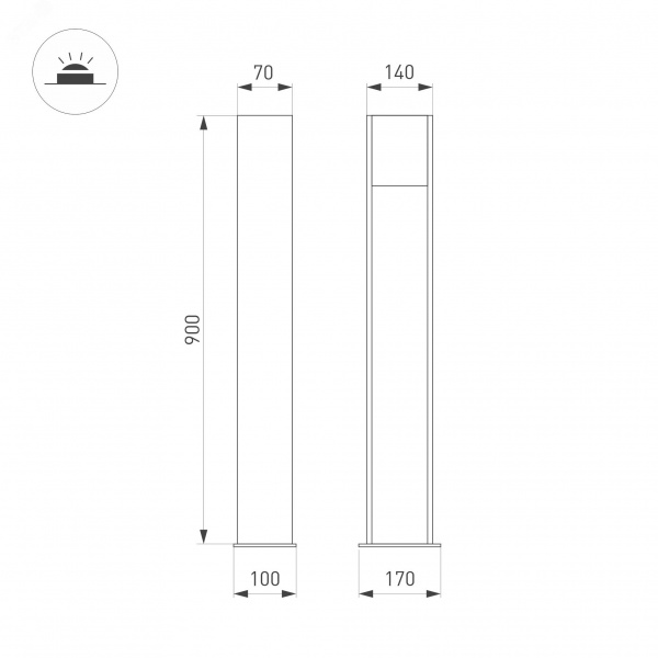 Светильник светодиодный LGD-SEKVOYA-BOLL-H900-11W Warm3000 (BK, 120 deg, 230 В) (ARL, IP20 Алюминий, 5 лет)