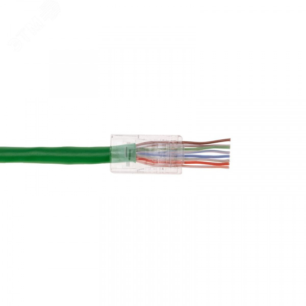 Разъем cквозной RJ-45(8P8C) под витую пару UTP CAT 5e (100шт/уп)