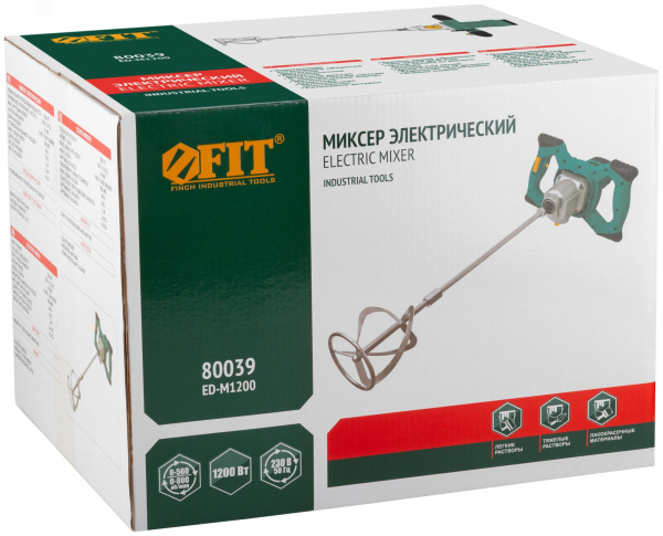 Миксер 1200 Вт, 0-580 / 0-800 об/мин, 50 Нм, 100 л, двухскоростной, металл.корпус, коробка