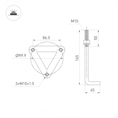 Светильник LGD-LANDMARK-BOLL-H1200-20W Warm3500-MIX (GR, 300 deg, 230 В) (IP65 Металл, 5 лет)