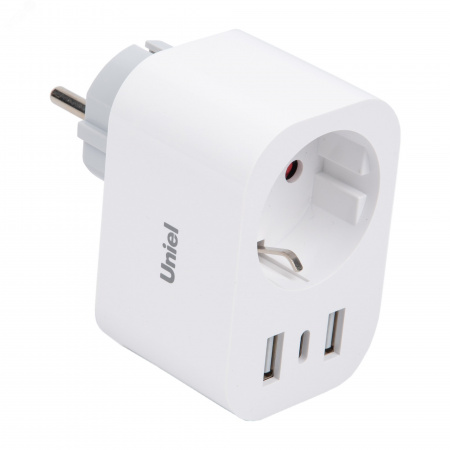 Умная розетка Wi-Fi 2USB Type-C  5В, 2,4A 16A До 3680Вт Голосовое управление приложение UnielSmart  TM Uniel USH-A103 1G/UC/WF WHITE