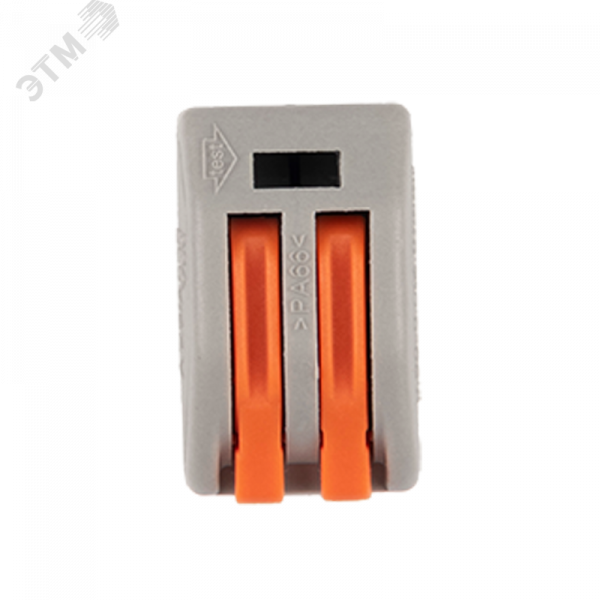 Клеммы монтажные многоразовые PTC-2P 222-412 450V 32A 0,08-2,5(4.0)mm2 , 2 отверстия, серые 50 шт.