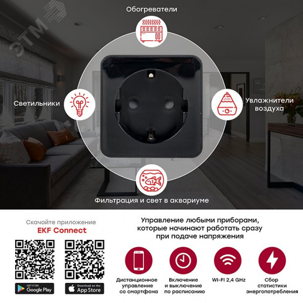 Умная розетка Сonnect PRO Wi-Fi черная