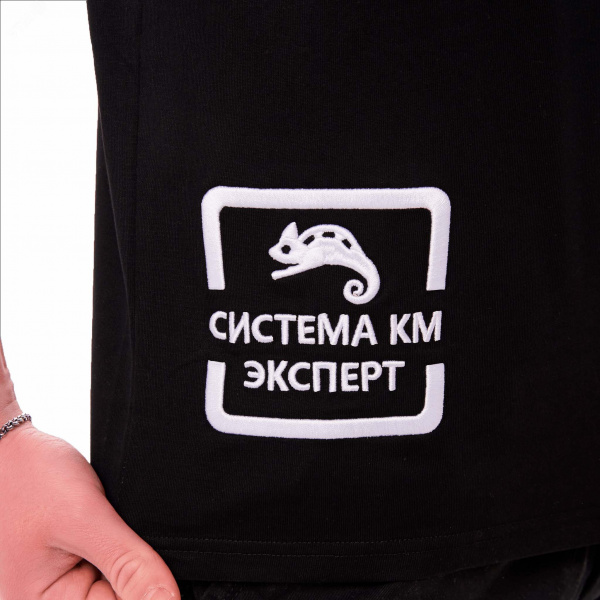 Футболка с логотипом СИСТЕМА КМ размер M черная