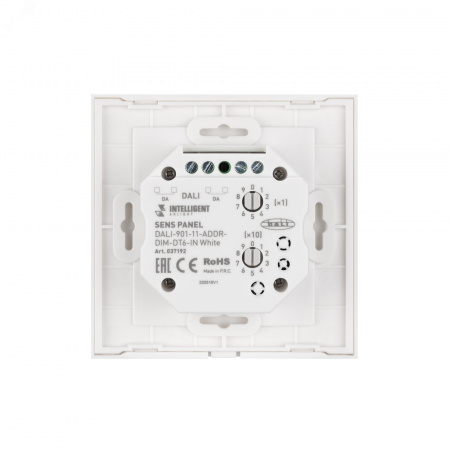 Панель сенсорная White BUS IARL IP20 пластик 3 года DALI-901-11-ADDR-DIM-DT6-IN INTELLIGENT