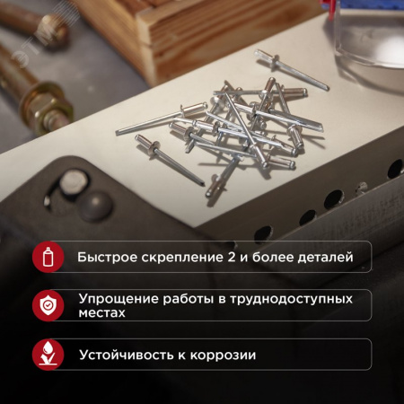 Заклепки 3.2x8 мм (упак. - 50 шт.)
