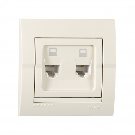 DERIY Розетка RJ45 х2 крем