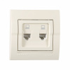 DERIY Розетка RJ45 х2 крем