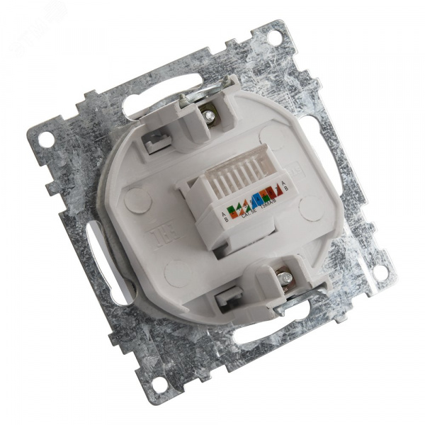 Розетка компьютерная 1-местная RJ-45 (механизм), серия Катрин, серебро